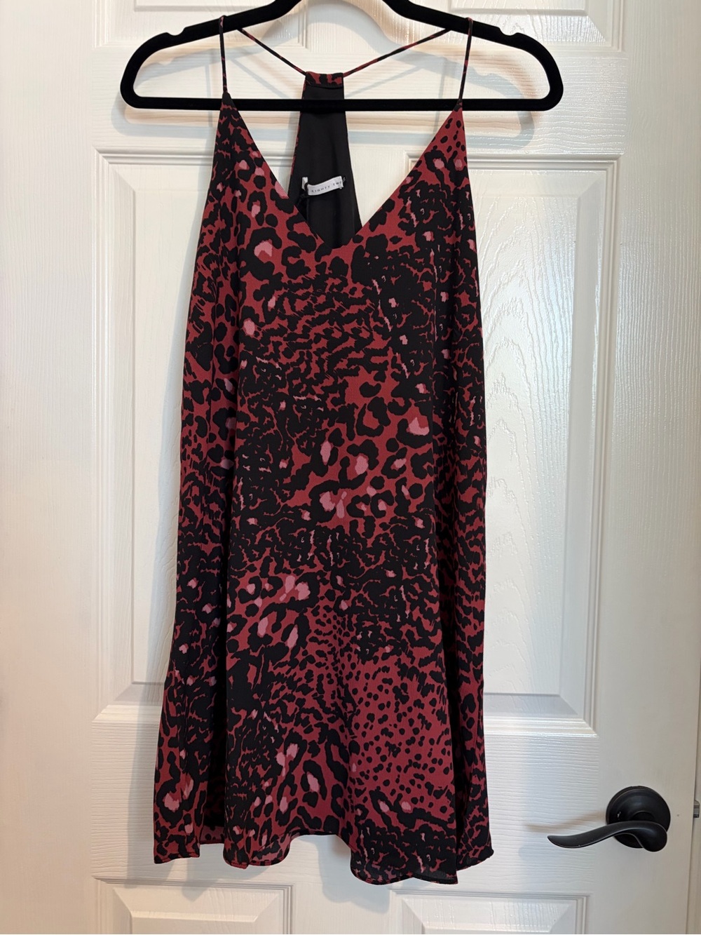 NWT 382 three eighty two Tanner Slip Dress dark red black leopard sz XS revolve
